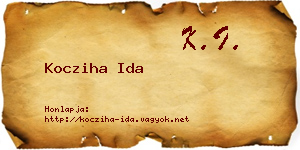 Kocziha Ida névjegykártya
